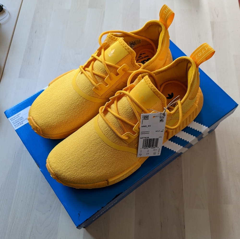 Adidas Originals NMD_R1 Men's 9.5 Collegiate Gold / Impact Yellow / Core Black